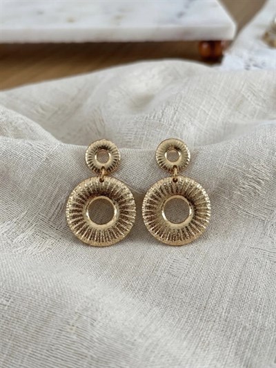 Retrobird Vintage Style Altın Renkli Tasarım Küpe