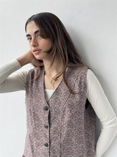 Retrobird Tasarım Bej Renkli Yelek