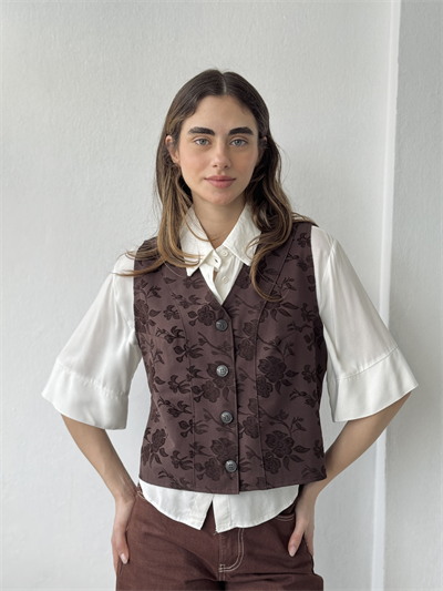 Retrobird Tasarım Toprak Renkli Yelek