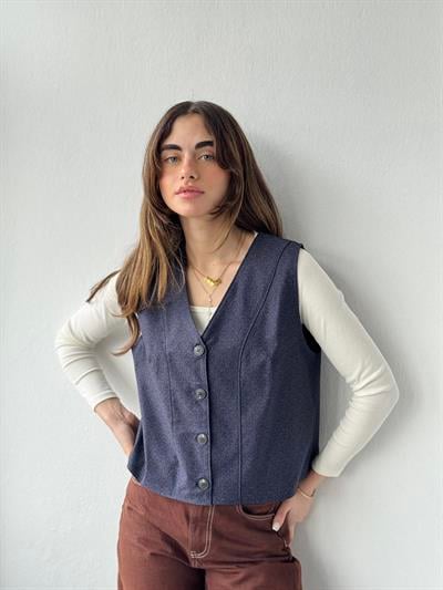 Retrobird Design Blueberry Colored Vest