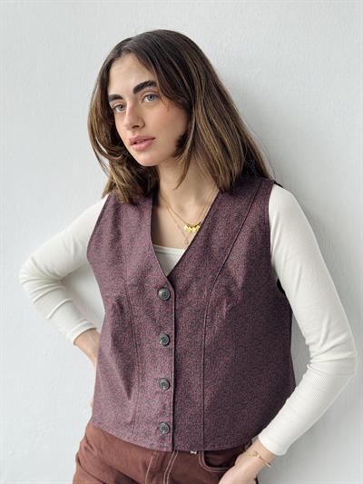 Retrobird Design Plum Colored Vest