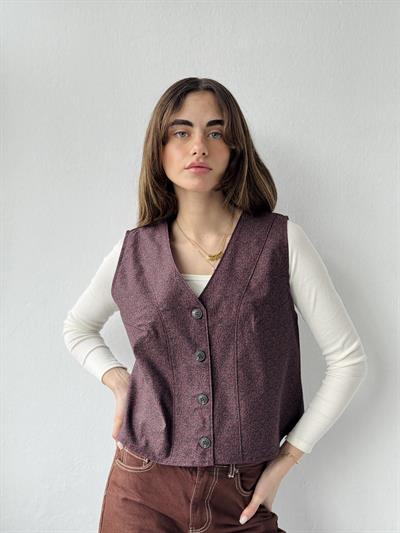 Retrobird Design Plum Colored Vest