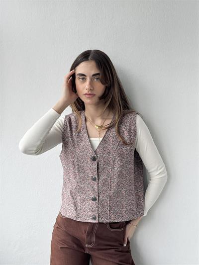 Retrobird Tasarım Bej Renkli Yelek