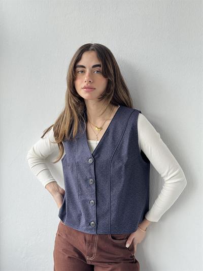 Retrobird Design Blueberry Colored Vest