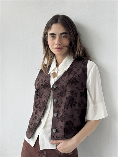 Retrobird Tasarım Toprak Renkli Yelek