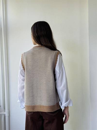 Retrobird Tasarım Nakışlı Kiraz Kabartmalı Gri Simli Yelek