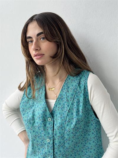 Retrobird Tasarım Turkuaz Renkli Yelek