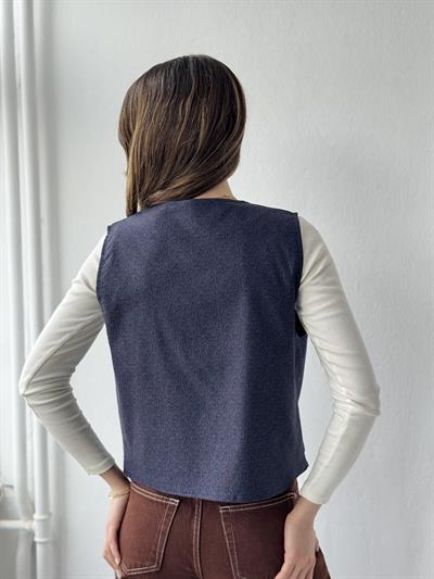 Retrobird Design Blueberry Colored Vest