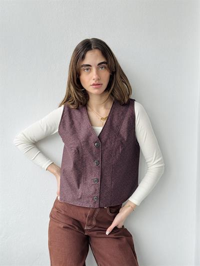 Retrobird Design Plum Colored Vest