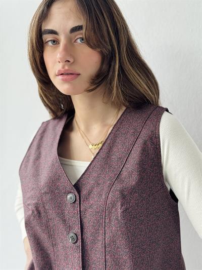 Retrobird Design Plum Colored Vest