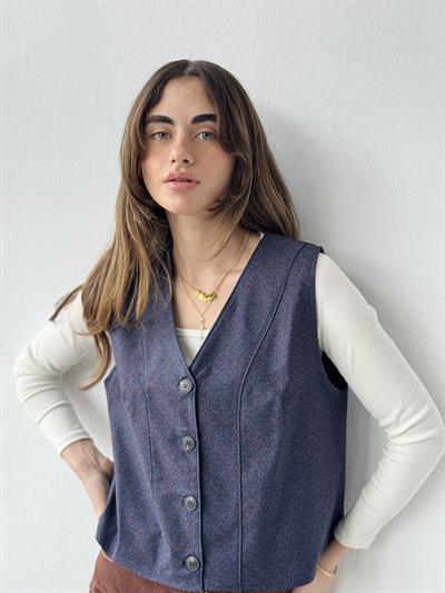 Retrobird Design Blueberry Colored Vest