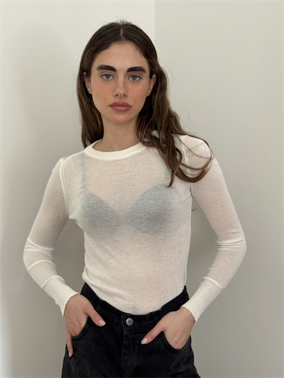 Retrobird Ecru Transparent Fit Knit Sweater