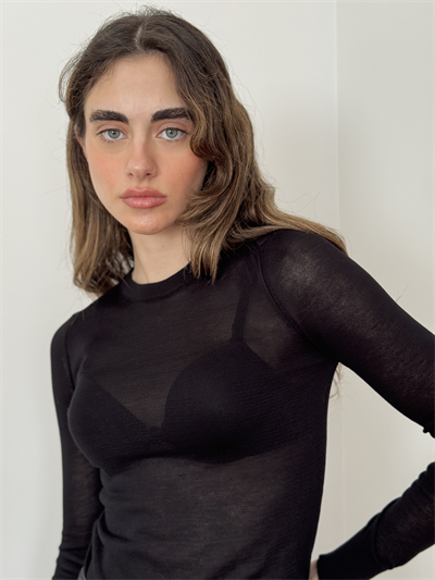 Retrobird Black Transparent Fit Knit Sweater