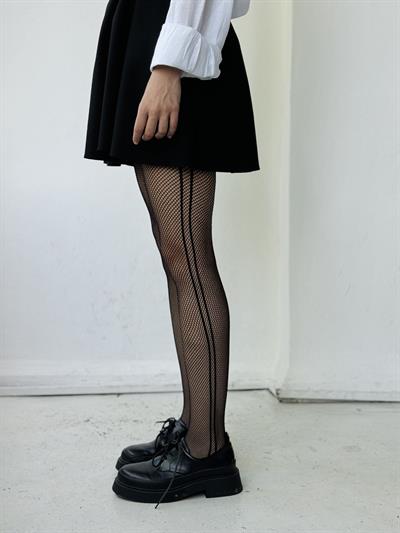 Retrobird Trend Fishnet Black Striped Tights