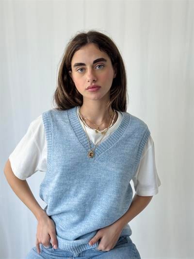 Retrobird Kül Mavi Triko Süveter