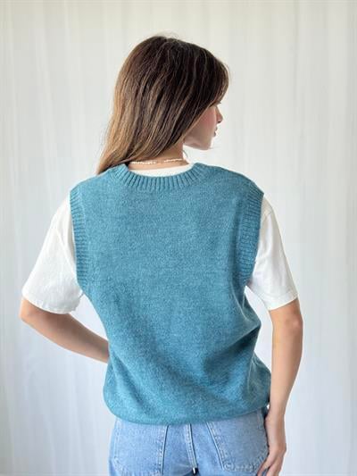 Retrobird Petrol Triko Süveter