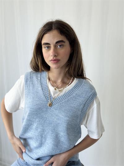 Retrobird Kül Mavi Triko Süveter