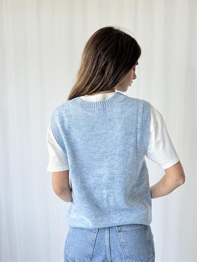 Retrobird Kül Mavi Triko Süveter