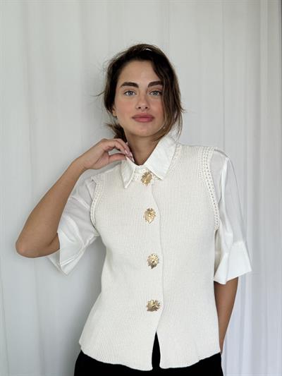 Retrobird Krem Triko Yelek