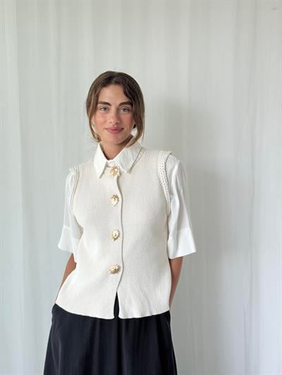 Retrobird Krem Triko Yelek