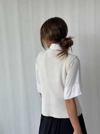 Retrobird Krem Triko Yelek