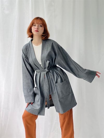 Retrobird Unisex Cepli Kışlık Hırka Kimono