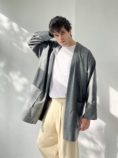 Retrobird Unisex Cepli Kışlık Hırka Kimono
