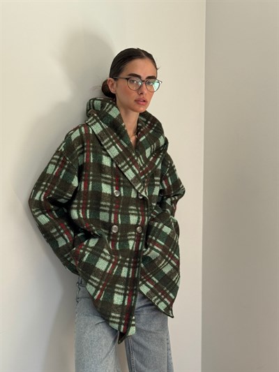 Retrobird Urban Retro Kapüşonlu Oversize Haki Ceket Kaban