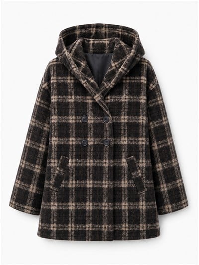 Retrobird Urban Retro Kapüşonlu Oversize Koyu Kahve Ceket Kaban