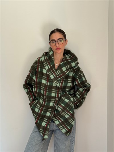 Retrobird Urban Retro Kapüşonlu Oversize Haki Ceket Kaban