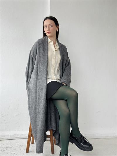 Retrobird Uzun Triko Füme Hırka