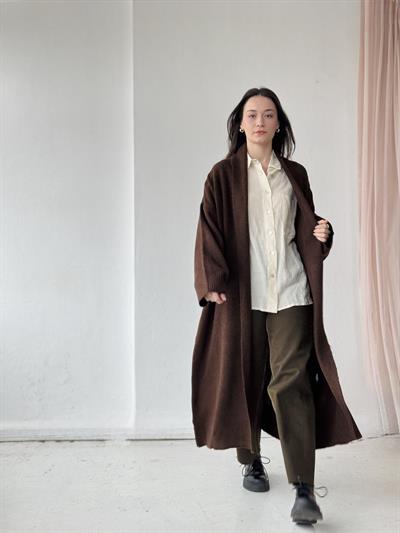 Retrobird Uzun Triko Kahverengi Hırka