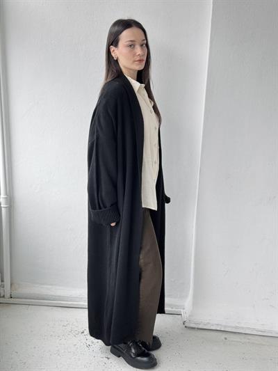 Retrobird Uzun Triko Siyah Hırka