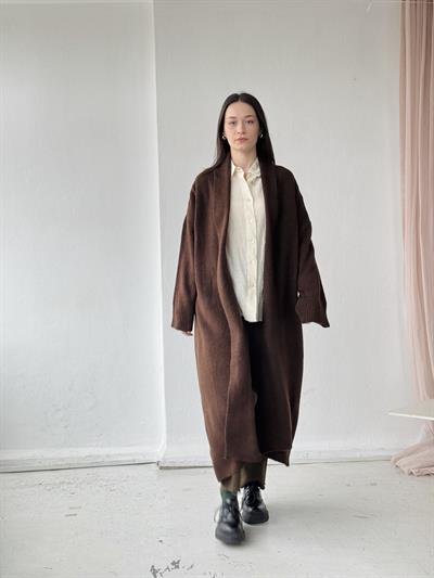 Retrobird Uzun Triko Kahverengi Hırka