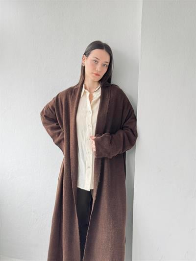 Retrobird Uzun Triko Kahverengi Hırka