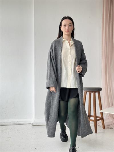 Retrobird Uzun Triko Füme Hırka