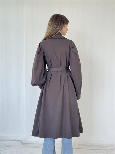 Retrobird Valencia Kuşaklı Koyu Kahve Trenchcoat Hafif Kaban