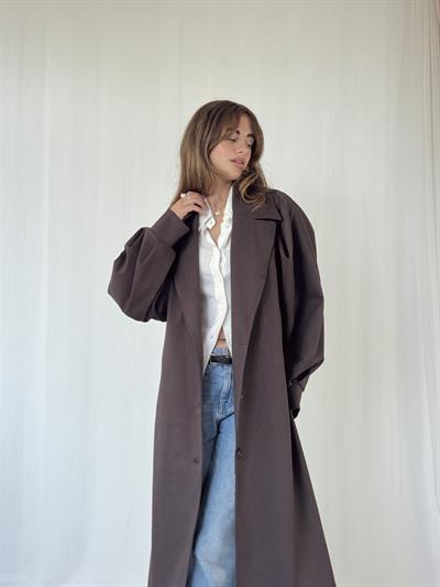 Retrobird Valencia Kuşaklı Koyu Kahve Trenchcoat Hafif Kaban