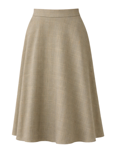 Retrobird Valerie Khaki Winter Flared Long Skirt