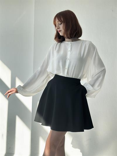 Retrobird Valerie Kısa Mini Siyah Kloş Etek