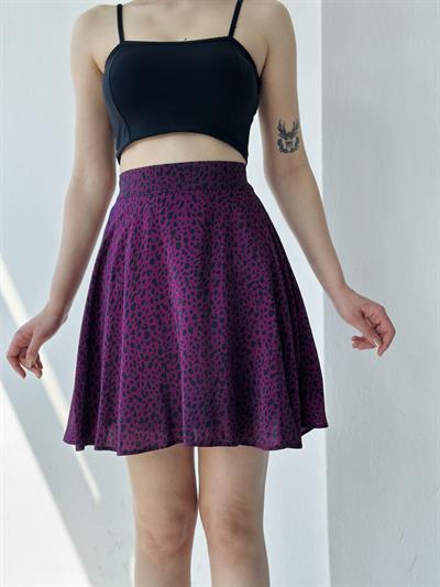 Retrobird Valerie Mor Kısa Mini Kloş Etek