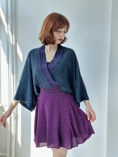 Retrobird Valerie Mor Kısa Mini Kloş Etek