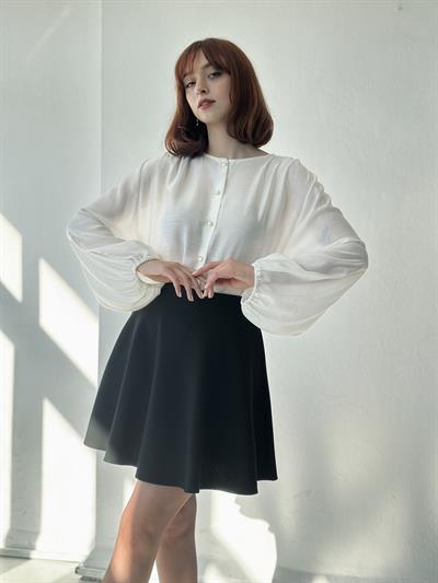 Retrobird Valerie Kısa Mini Siyah Kloş Etek