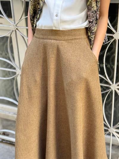 Retrobird Valerie Açık Kahve Kışlık Kloş Uzun Etek