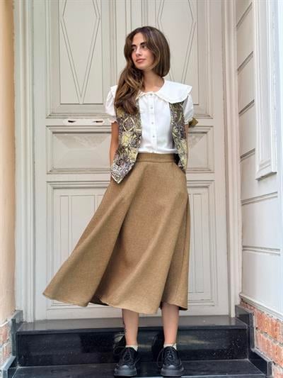 Retrobird Valerie Açık Kahve Kışlık Kloş Uzun Etek