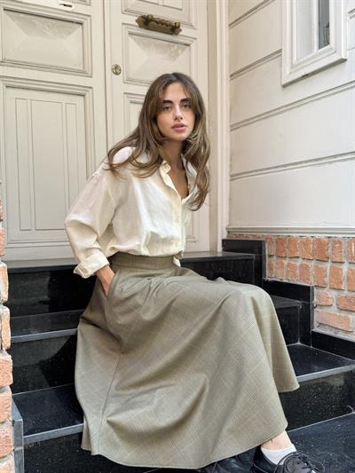 Retrobird Valerie Haki Kışlık Kloş Uzun Etek