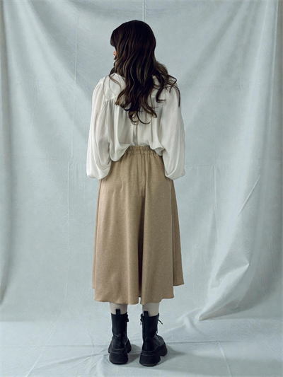 Retrobird Valerie Cream Winter Flared Long Skirt