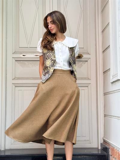 Retrobird Valerie Açık Kahve Kışlık Kloş Uzun Etek