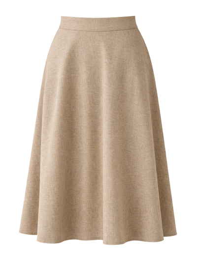 Retrobird Valerie Cream Winter Flared Long Skirt