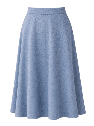 Retrobird Valerie Ash Blue Winter Flared Long Skirt